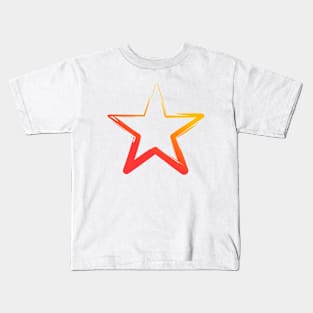 A Simple Stars, Abstract Brush, Red and Orange Kids T-Shirt